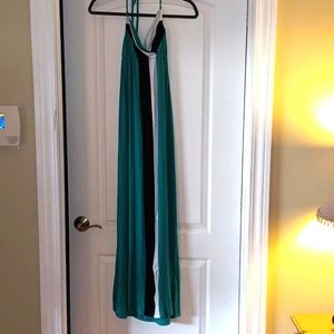 Long, flowing halter dress